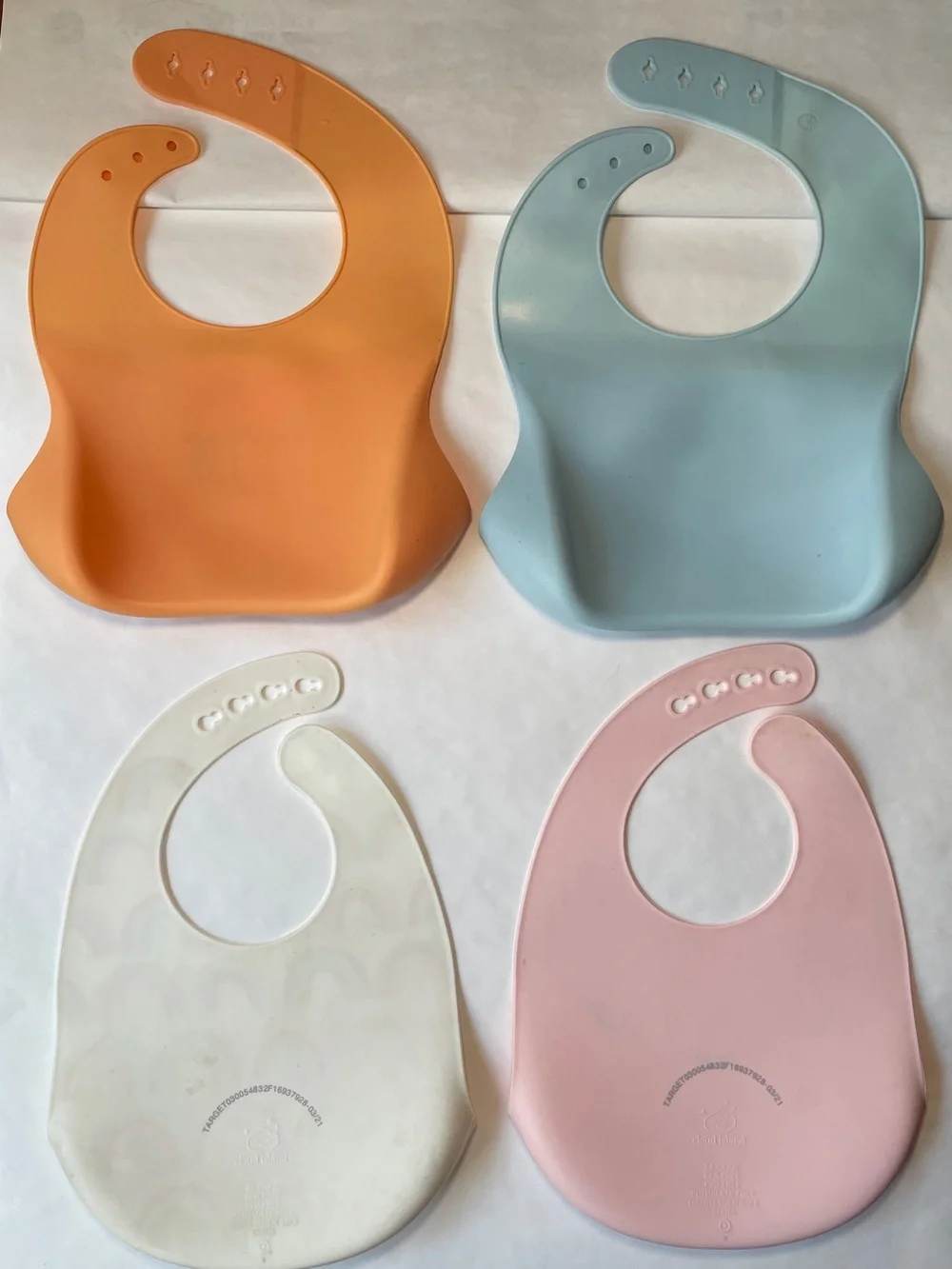 Four (4) Silicone Baby and Toddler Bibs